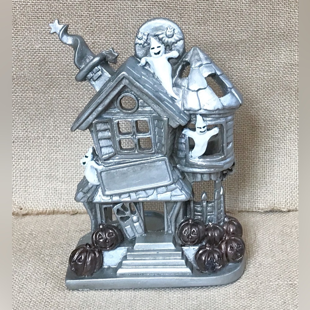Haunted House Votive Candle Holder Ghosts Whimsigoth Halloween Spooky Season Fun